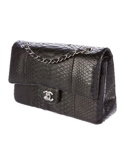 chanel python classic flap bag price